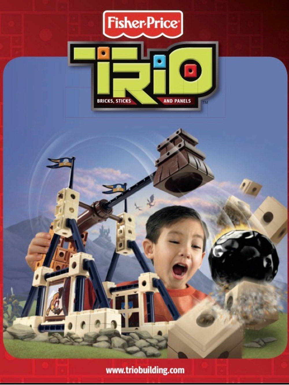 Fisher-Price TRIO Building Set - Blue and Cream Construction Playset mising ball